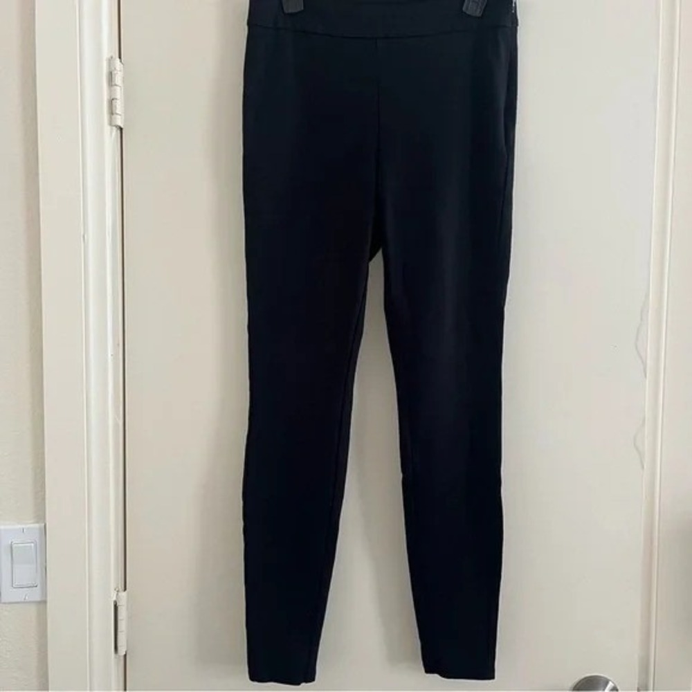 A New Day Black High Rise Pull On Pants Women Small Slim Stretch Work Minimalist